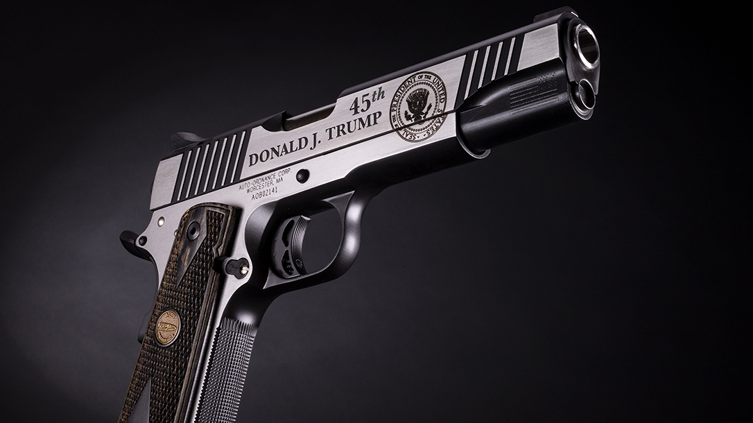 Auto-Ordnance Trump 1911 features presidential seal on left side