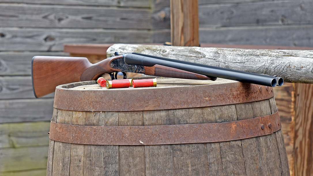 The CZ Sharp-Tail Coach gun is chambered in 12 gauge.