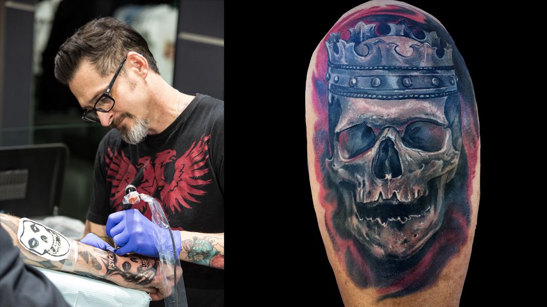 Joey Hamilton tattoo, ink master, skull