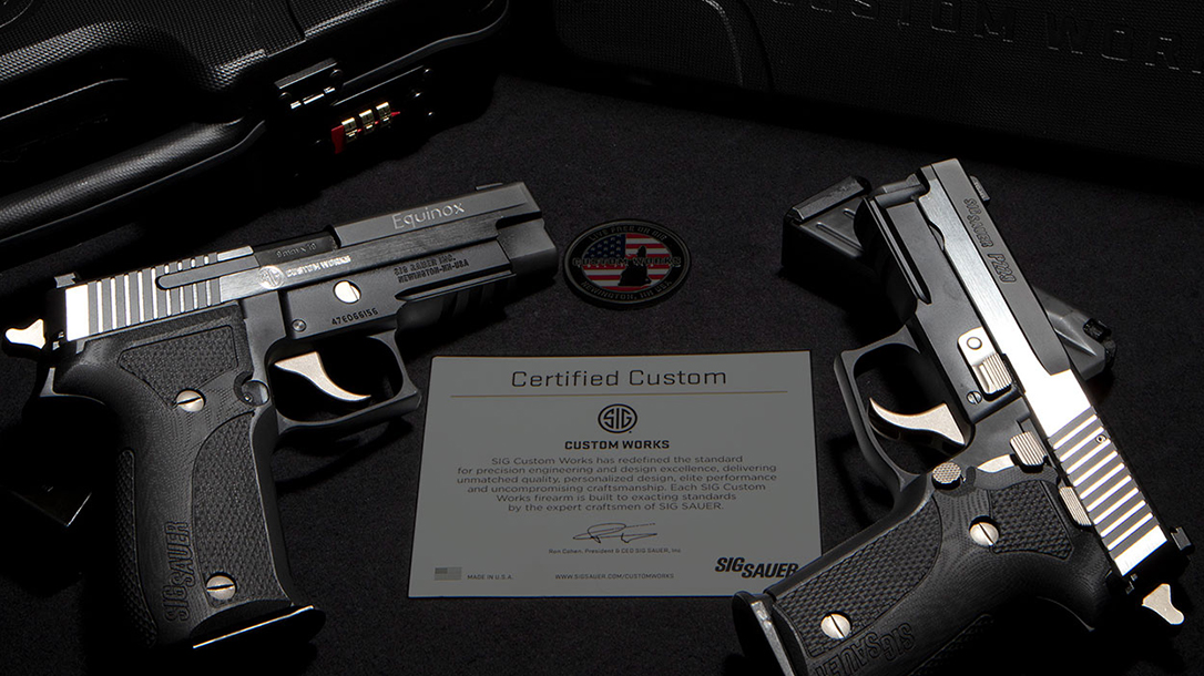 The SIG Custom Works Equinox series provides an update to the P226 and P229 pistols.