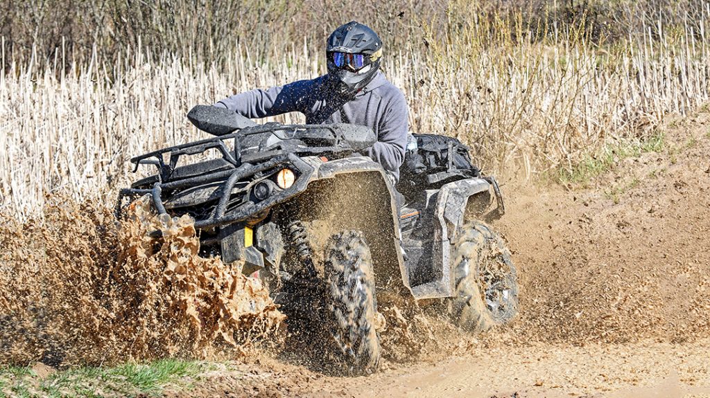 Can Am Outlander 1000R ATV review, mud