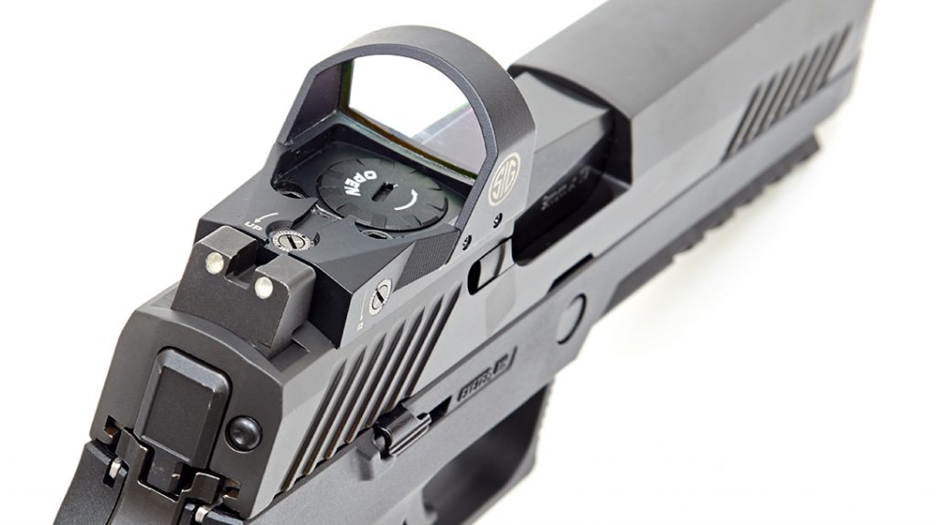 The new SIG Romeo sight is easily adjusted for both elevation and windage.