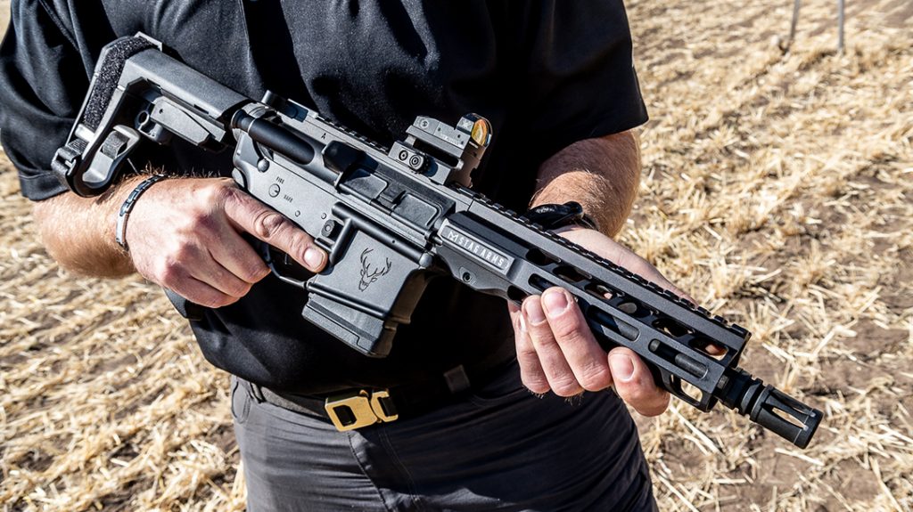 An 8-inch barrel and 7-inch handguard make the Stag 15 QPQ compact. 