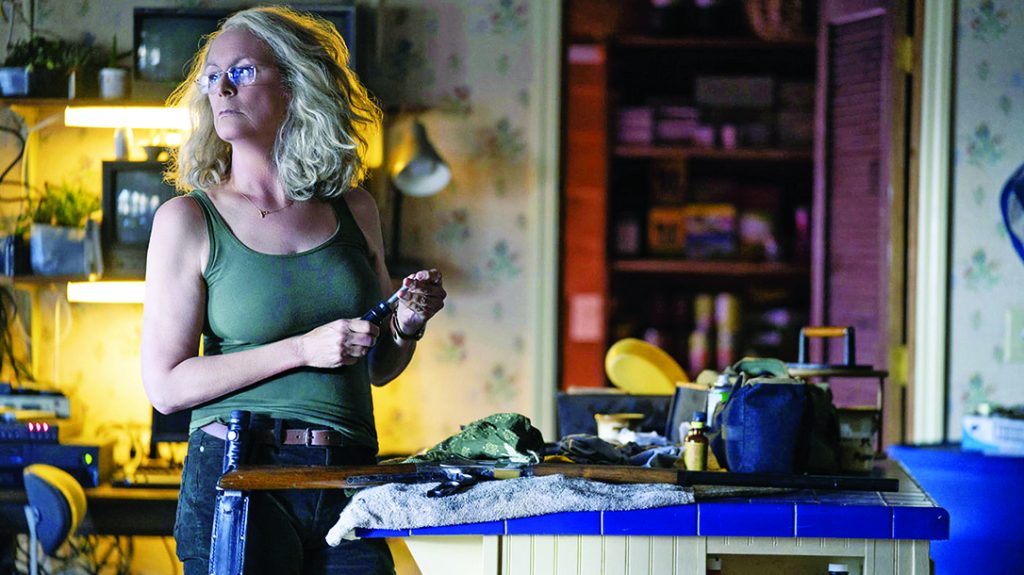 home defense plans, In the slasher movie Halloween, Jamie Lee Curtis strapped on a survival knife.