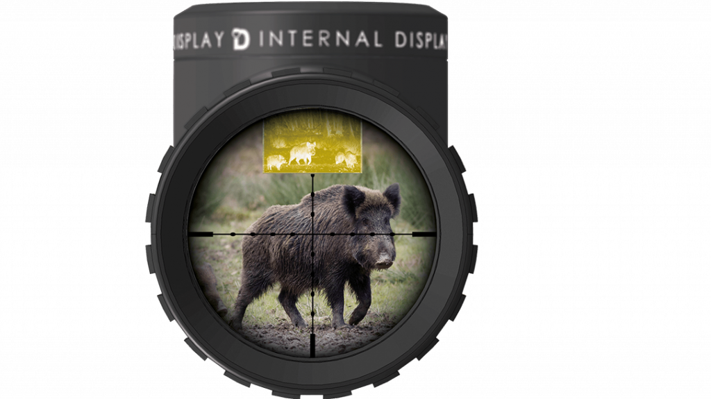 The scope features an illuminated reticle with a traditional post configuration.