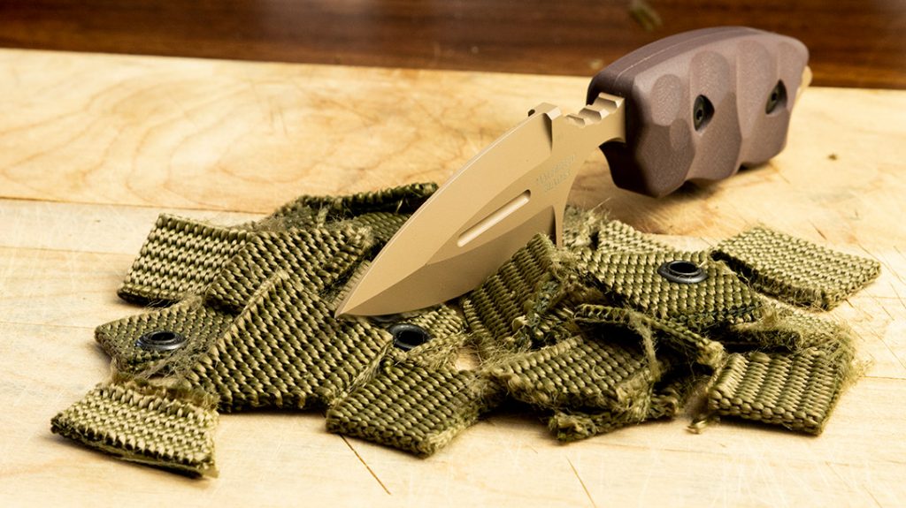 There was no resistance while cutting up this military nylon gun belt.