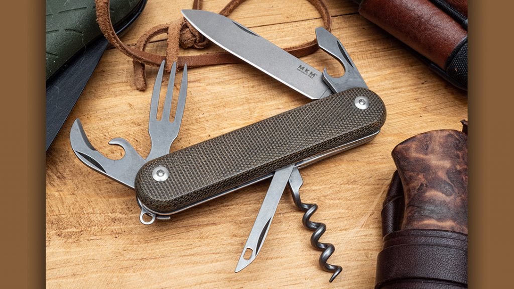 The Malga 6, from MKM Knives, brings high-end materials to a Swiss-army style concept knife. The Malga adds the bushcraft to our 4 EDC blades.