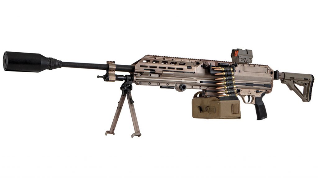 The SIG LMG 6.8 comprises an air-cooled machine gun that fires from an open bolt. 