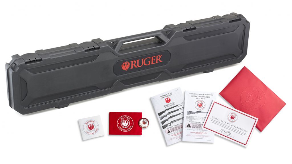 The LH Ruger 10/22 package includes a rifle case and other swag. 