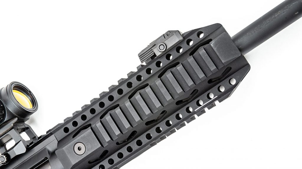 The Picatinny-railed forend works well for mounting a light, laser or even a bipod.
