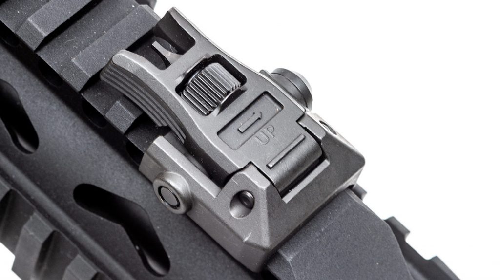 Backup iron sights are always a good idea. They come equipped on the SAR USA 109T.