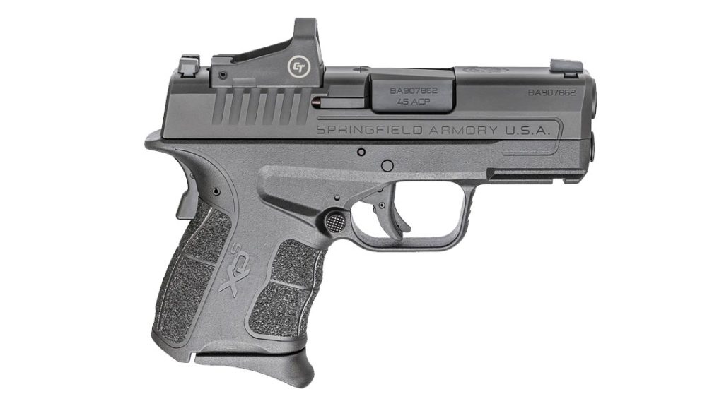 Best Handgun: Springfield XD-S MOD.2 With Crimson Trace Red Dot.
