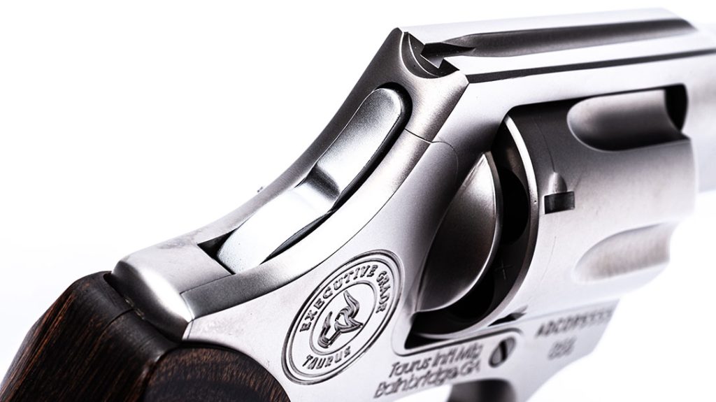 Taurus removed the 856 Executive Grade's hammer spur and eliminated its single-action mode for concealed carry. Both make it a better carry gun.