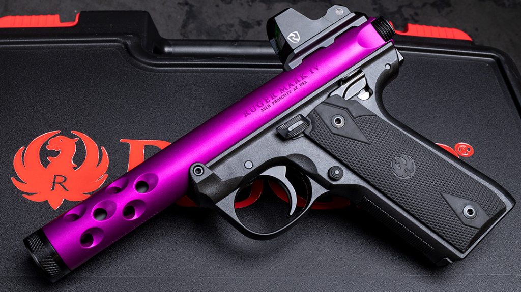 The Davidson's Ruger Mark IV 22/45 Lite pistols feature anodized, colored finishes.
