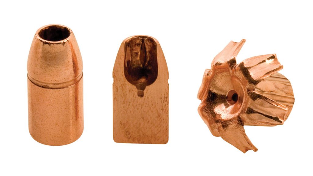 The hollow point design allows the bullet to expand and is ideal ammunition for self-defense.