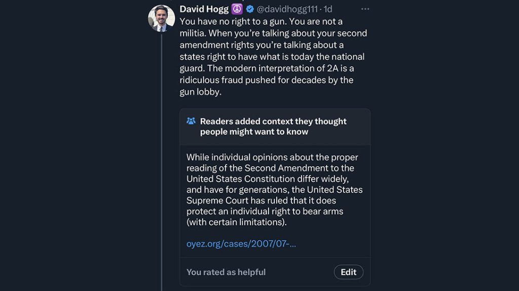 David Hogg Second Amendment Twitter Rant.
