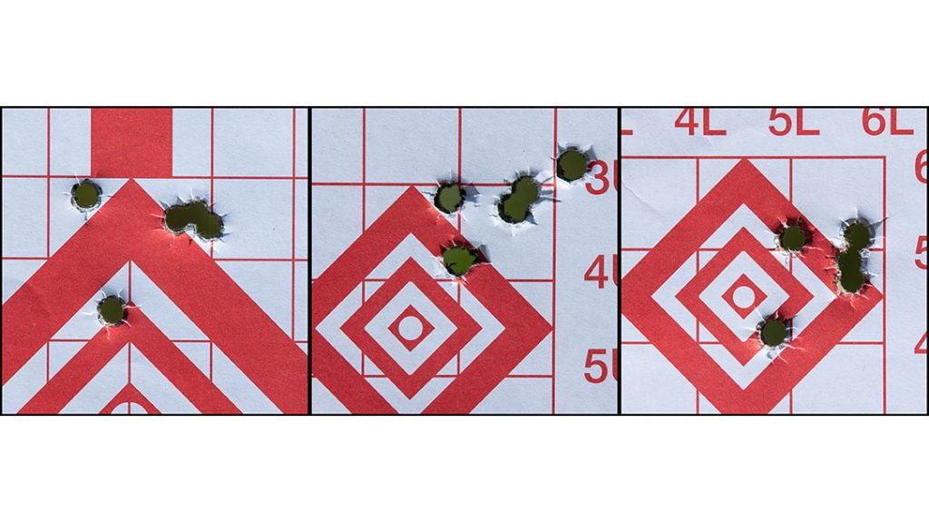 Shot placement on targets.