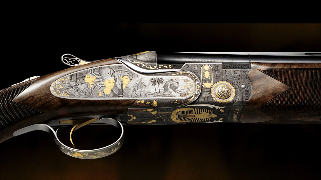 The remarkable Beretta SL3 Tutankhamun shotgun.