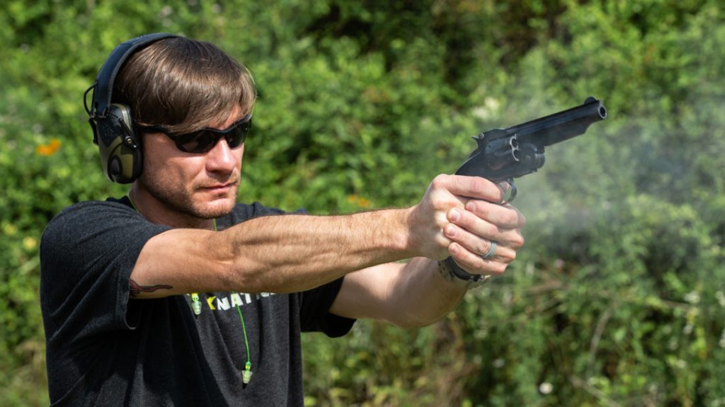 Despite its short grip, the Cimarron No. 3 handled recoil nicely with the curved grip helping to redirect the recoil impulse in a rolling fashion.