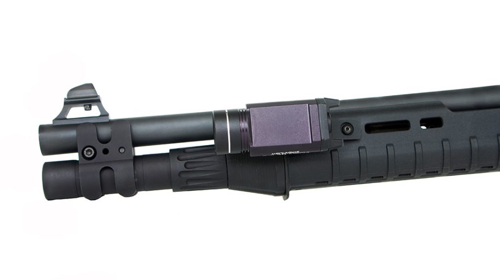 The Magpul Zhukov handguard provides M-Lok slots for easy mounting of accessories.