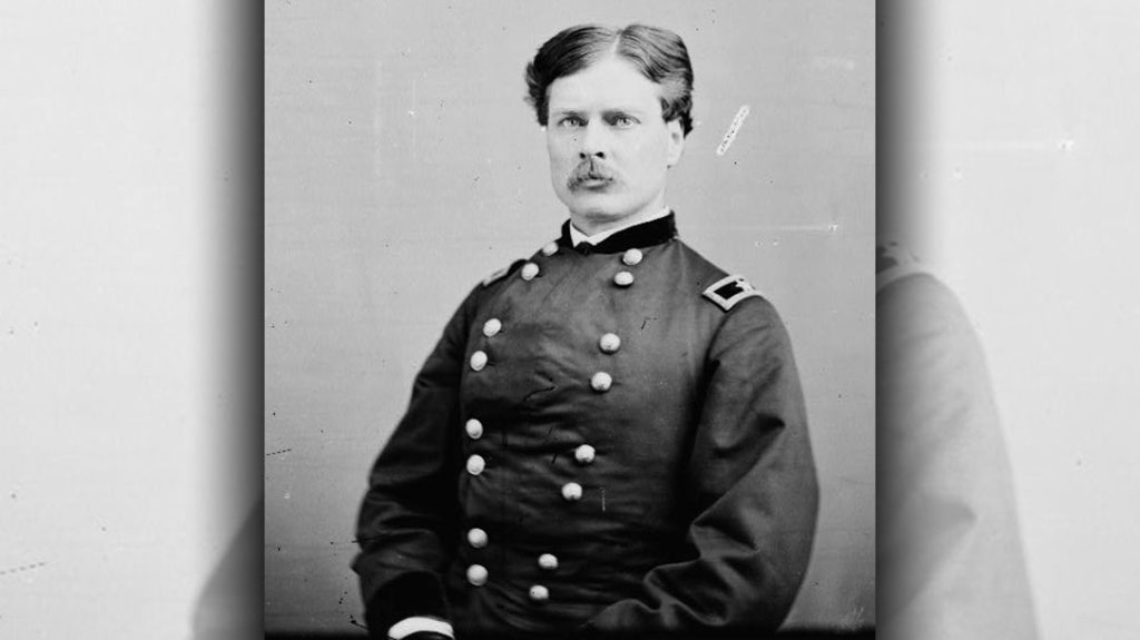 Major Frederick A. Forsyth, photographed here, was General Philip Sheridan’s aide-de-camp during the Civil War and again in the Indian Wars. Sheridan respected Forsyth for his battle acumen and courage and facilitated the creation of an independent command of scouts (really more like an elite strike force) for him to lead. They proved their grit at the Beecher Island fight.