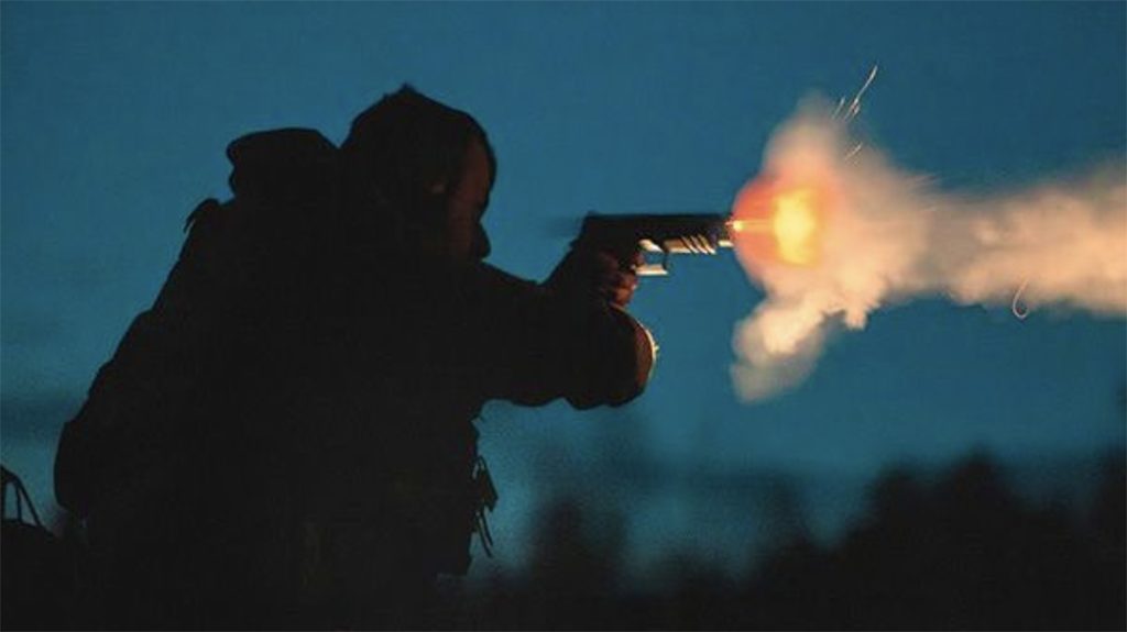 SIG Sauer P320 shooting at night. 