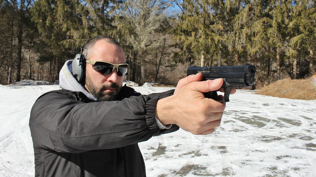 The author shooting the BRG-9 Elite.