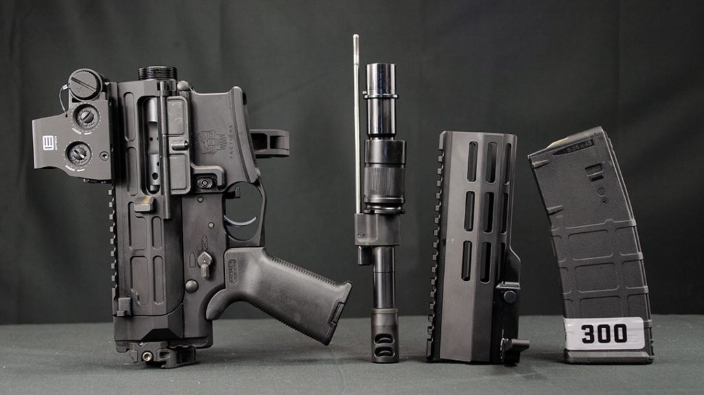 The take-down capability and modularity are what set it apart from other high-end 300 Blackout pistols.