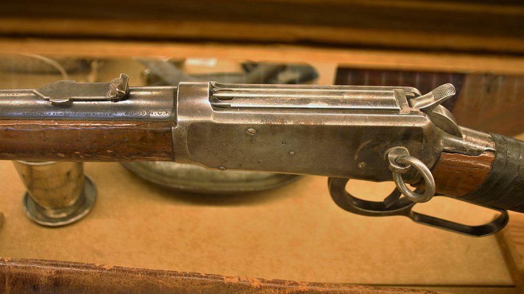 During Fred Lambert’s years in the NMMP, he carried this Model 1894 Winchester rifle chambered for the .25-35 WCF cartridge; it was developed by Winchester in 1895.