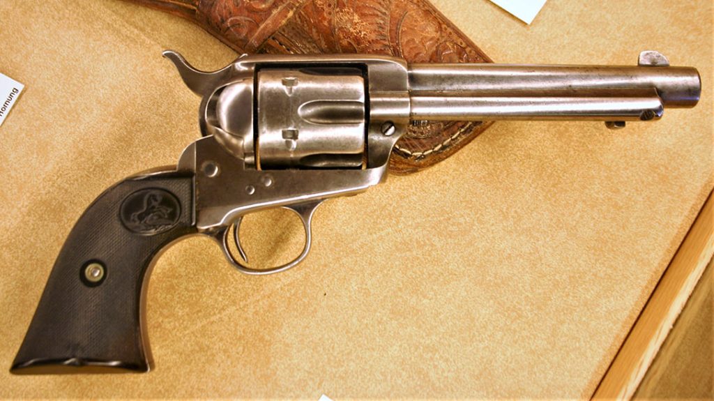 This Colt Single Action Army (SAA) revolver in .38-40 was given to him by a fellow NMMP officer after he lost his sidearm chasing rustlers.