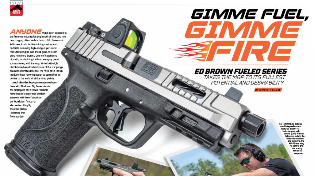Ed Brown's M&P in the Personal Defense World August-September 2023 issue.
