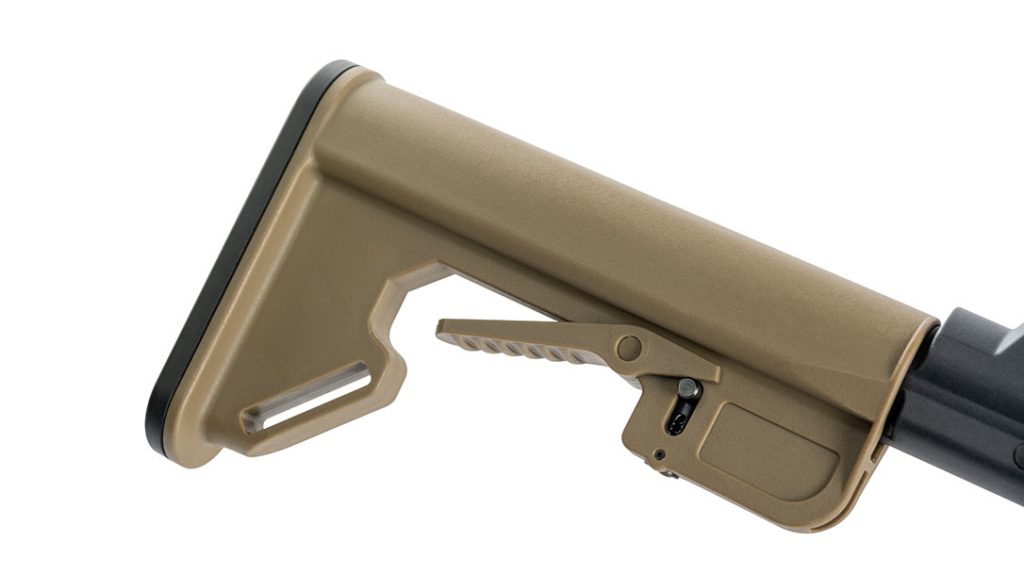 A collapsible stock makes the Umarex Air Javelin Pro quick and easy to adjust to shooters of all sizes.