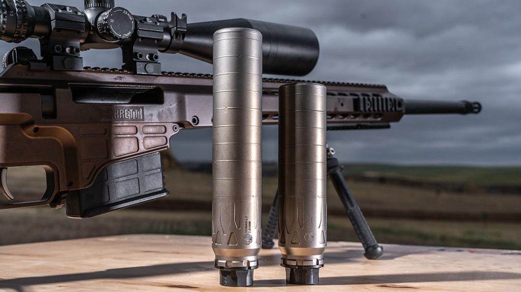 The 14-ounce Dead Air Nomad is made of high-efficiency baffles with a 5/8x24 direct-thread configuration. In the story, How to Buy a Suppressor.