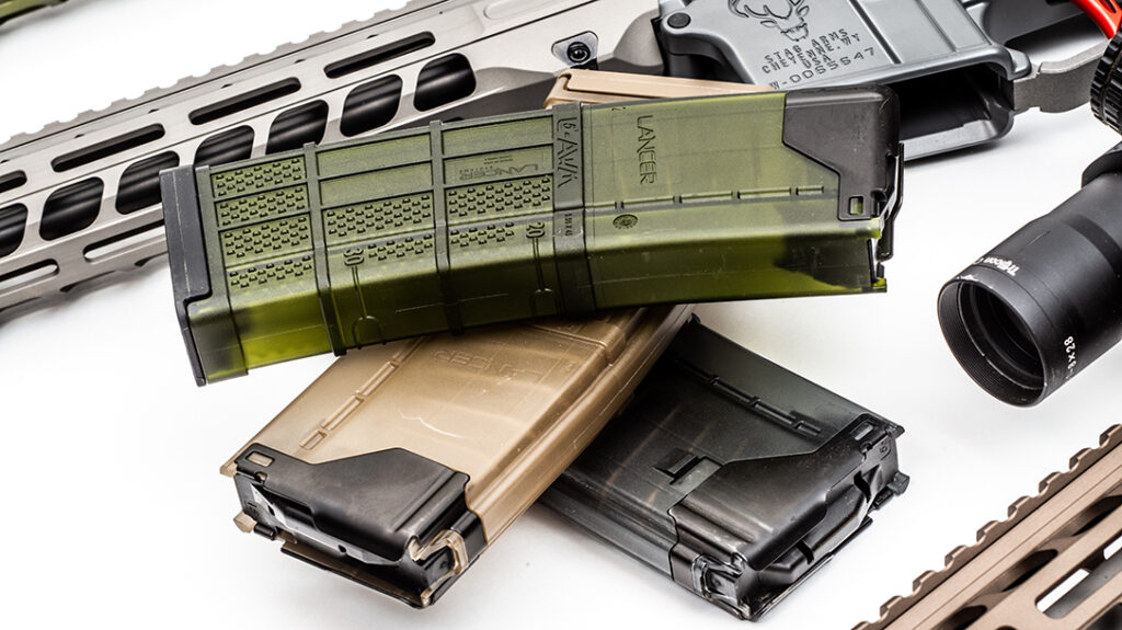 Translucent Lancer magazines add to the overall look of the Stag SPCTRM. 