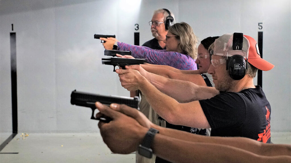The students were closely observed during all training drills, with adjustments and improvements offered as needed by qualified and experienced Glock Professional instructors like Chris “Gen One” Edwards.