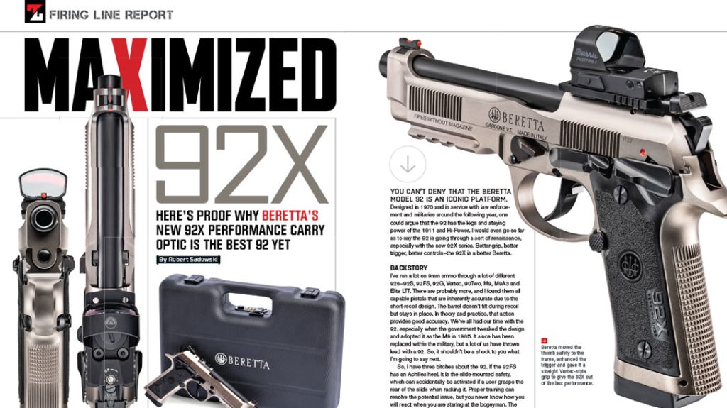 Maximized Beretta 92X in the July-August 2023 Issue of Tactical Life.