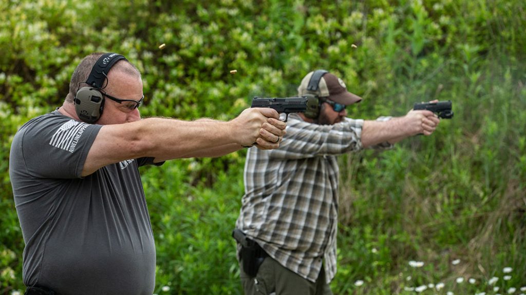 During testing, a gun shop buddy shot his own Sig Sauer P320 AXG Classic to assist with the review.