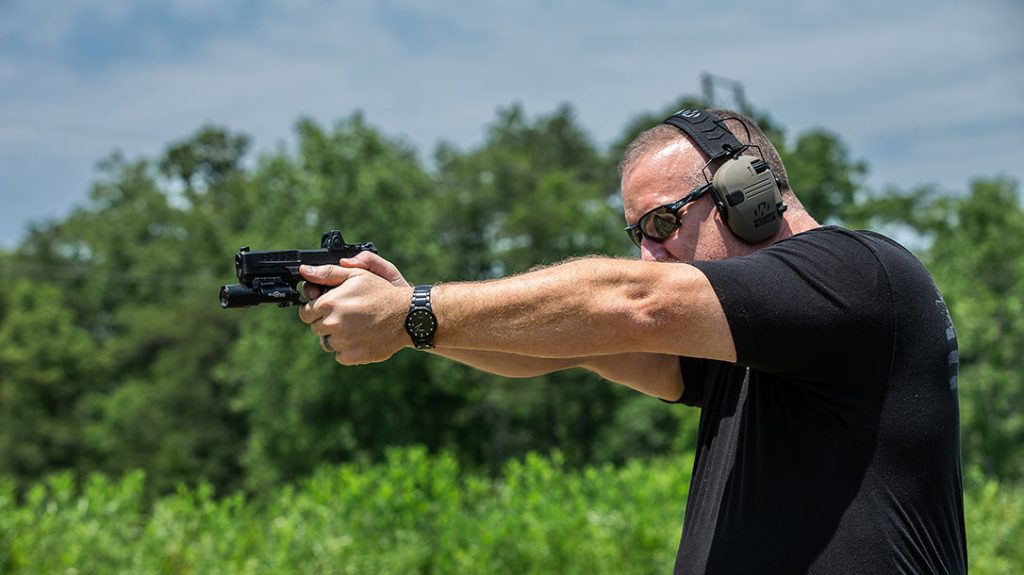 The Springfield Echelon did a great job of soaking up felt recoil, offering a pleasant and controllable shooting experience even with +P loads.