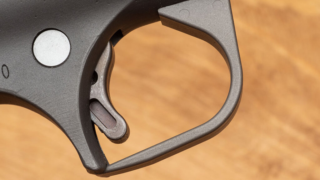 While the Bond Arms Grizzly ships with a trigger guard, it can be quickly removed for easier access.