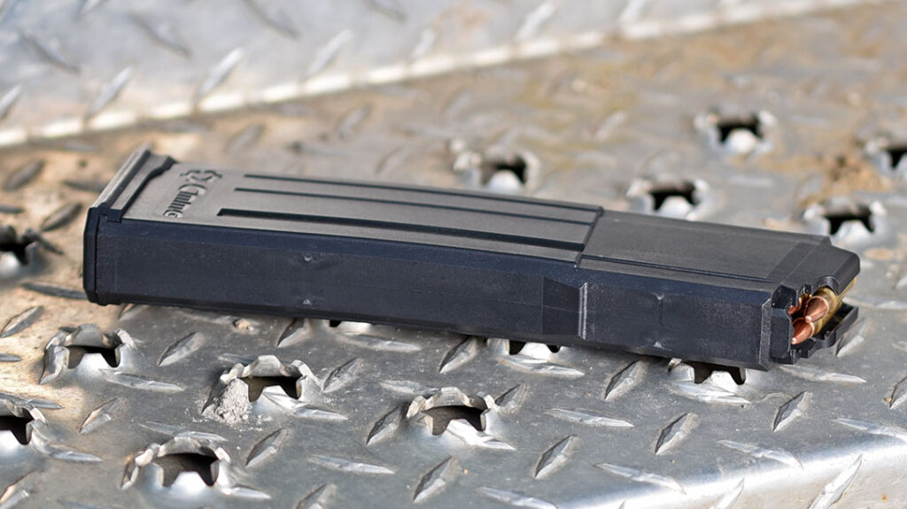 Proprietary 40-round magazines fit into any standard AR lower, adding to the versatility of the package.