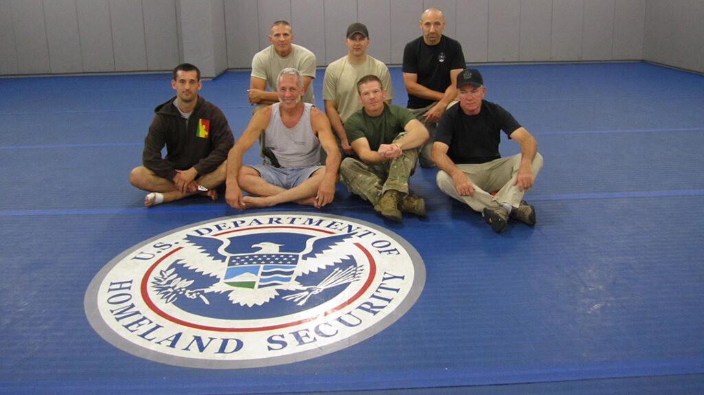 Marc Denny conducting a Dog Brothers Martial Arts class for the U.S. Border Patrol.