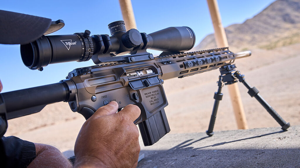 The Wilson Combat 6mm ARC Tactical Hunter proved to be very soft and flat shooting, giving the author good groups at 800 yards.