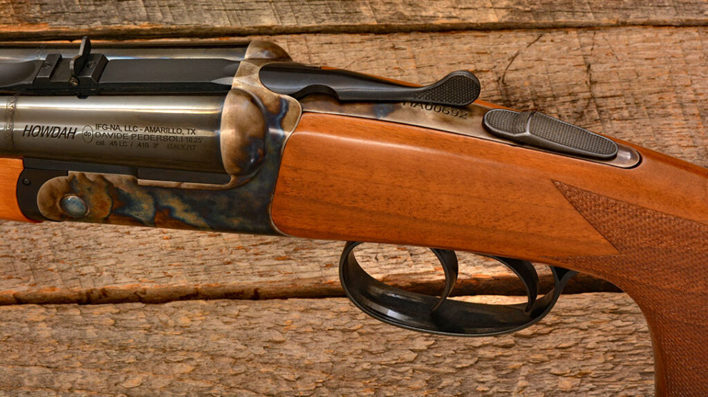 The .45/410 version, introduced a few years ago, is based on the famous Ithaca Auto & Burglar shotguns manufactured in the 1920s and early 1930.