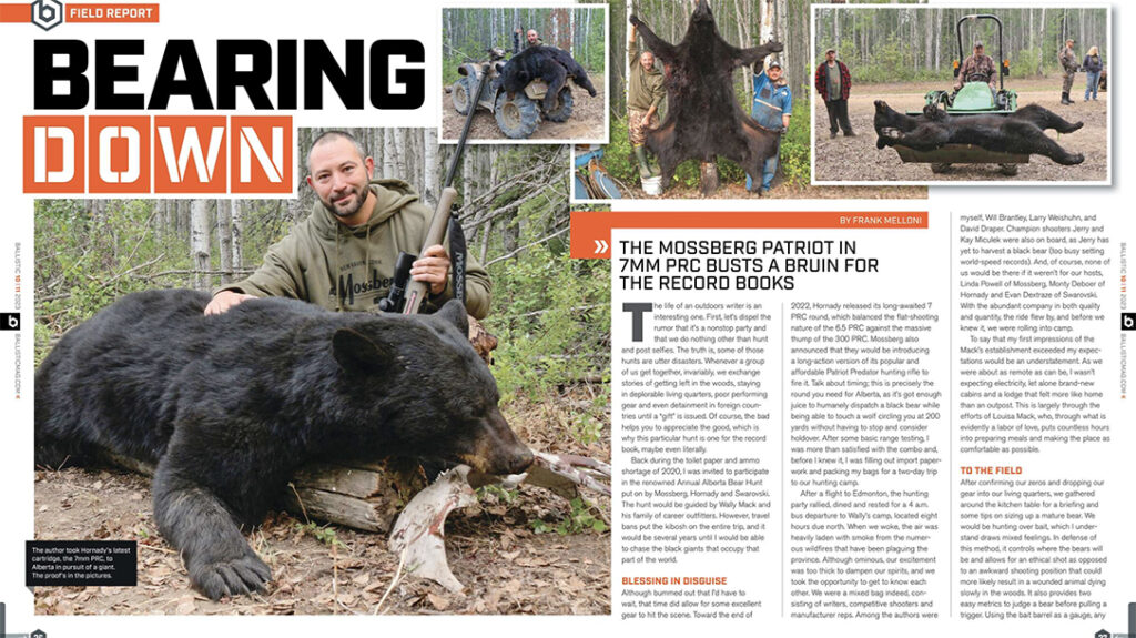 An epic hunt for a big bruin with Mossberg in Canada. 