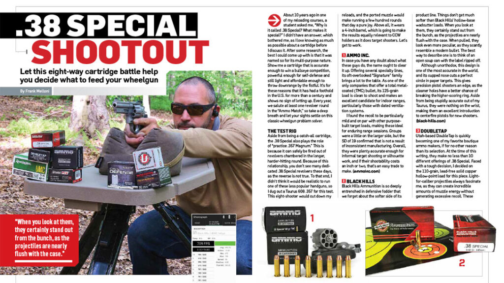 .38 Special shootout in the Jan/Feb 2024 Issue of Combat Handguns.