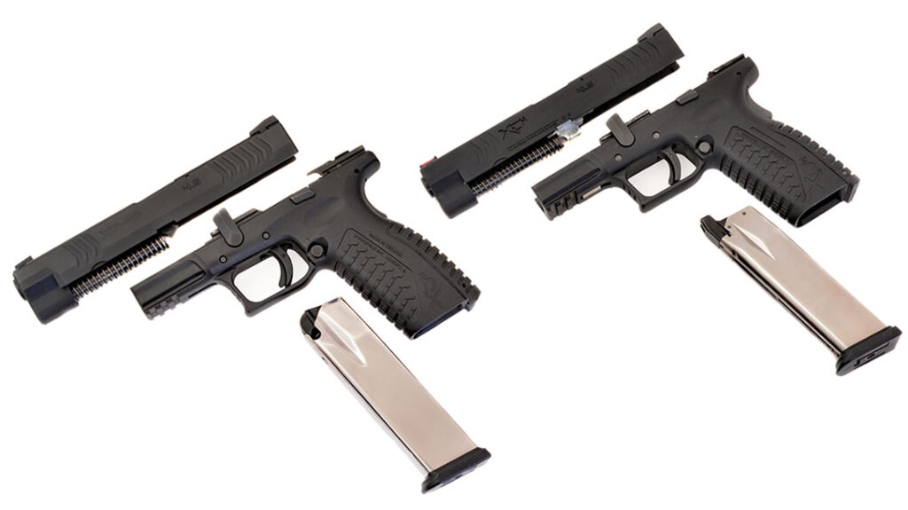 Air Venturi’s pistol field strips exactly the same as the centerfire guns. Note the exceptional detail in the CO2 mag compared to the centerfire model’s mag.