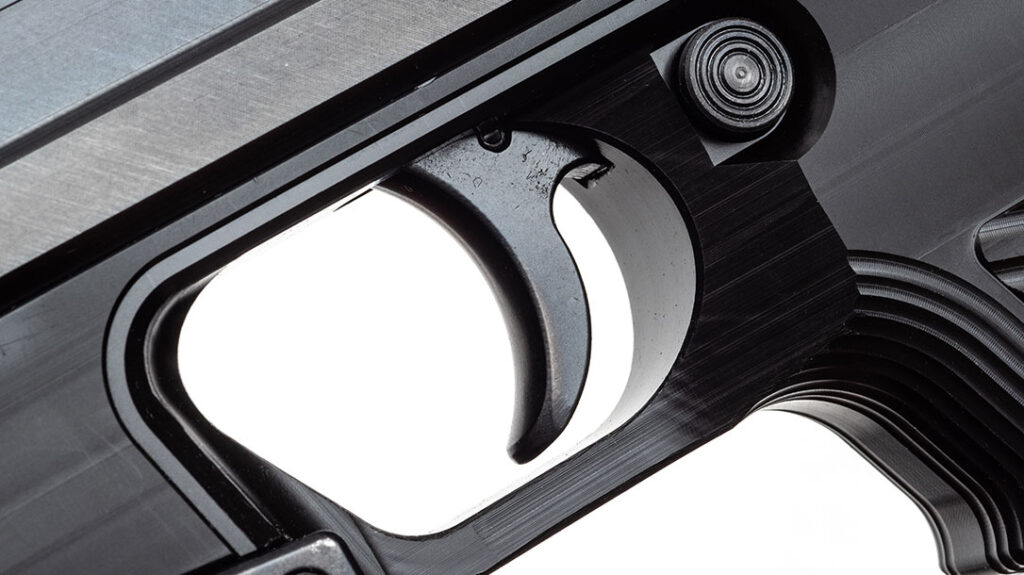 The CSV-9 features a striker-fired trigger system and a crossbolt-style safety mechanism.