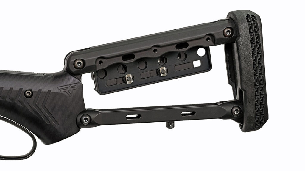 Ranger Point Precision’s buttstocks offer multiple M-LOK mounting options and aluminum quivers that integrate perfectly with the overall design.