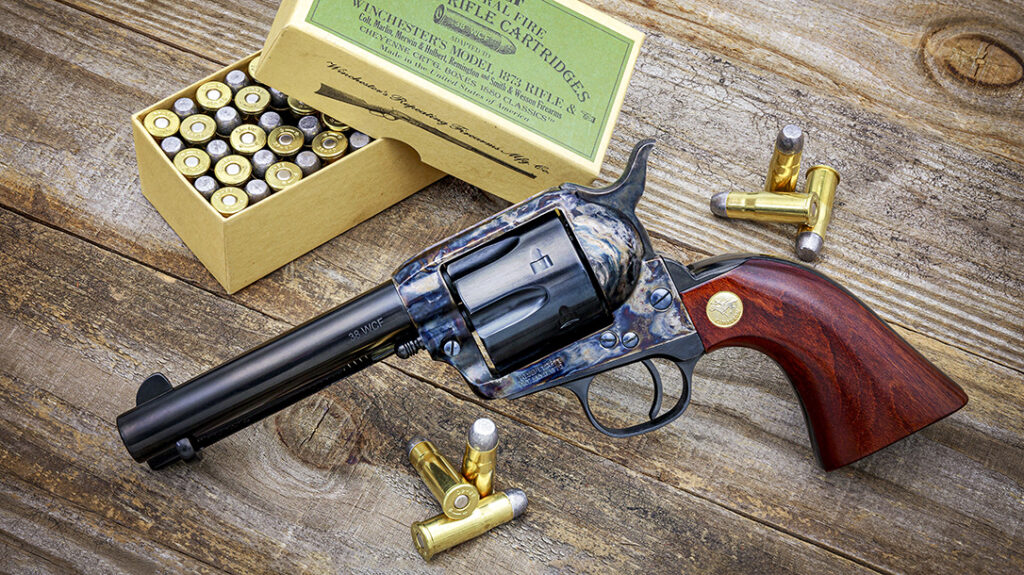 Recently, Cimarron received a shipment of Model P sixguns in .38 WCF (.38-40), an interesting cartridge and the third most popular chambering in the SAA.