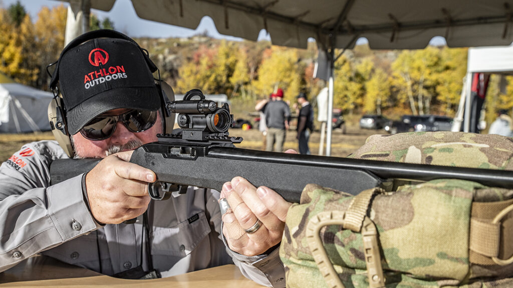 Shooting the Ruger 10/22 in a Magpul MOE X-22 stock.